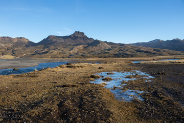 Mountains and a fjord, Hafnarholmi, Iceland