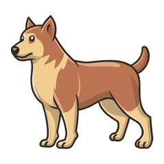 Vector illustration of a brown cartoon dog, ideal for children’s book illustrations, educational content, and pet related designs. High quality, easily editable