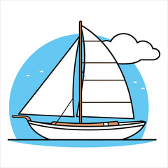 coloring page boat illustration
