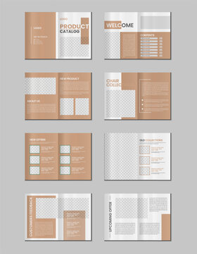 Multipurpose product catalog design, company furniture product catalogue, multipage catalog brochure, company profile and product portfolio template design with mockup