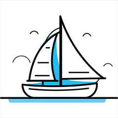 coloring page boat illustration
