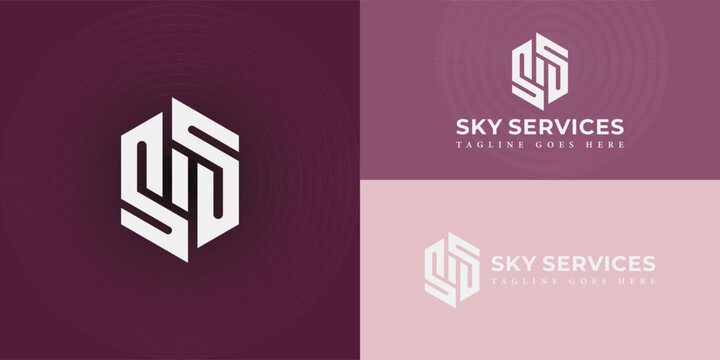 Abstract initial letter LS or SS in white color presented with multiple red burgundy background colors. The logo is suitable for business and consulting company logo design inspiration template