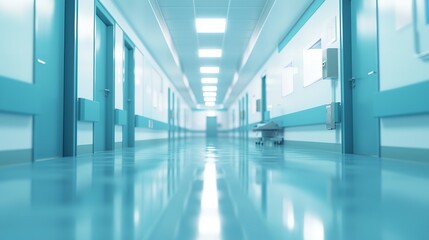 Blurred interior of hospital on world health day