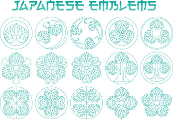 Japanese traditional leaf symbols