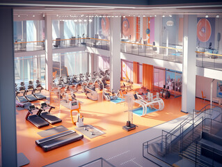 Fototapeta na wymiar modern interior fitness center