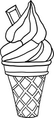 Freehand outline drawing of a icecream.	