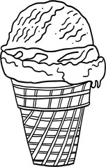 Freehand outline drawing of a icecream.	