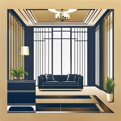 modern living room interior with sofa, interior design vector, interior property