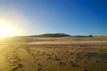 sunset over the dunes, Valdevaqueros, Punta Paloma, Costa de la Luz, Andalusia, Spain