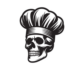 Skull in Chef Hat Vector