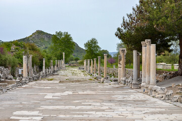 ruins of ancient roman theatre at ephesus, izmir