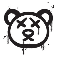Vector graffiti spray paint bear isolated vector illustration