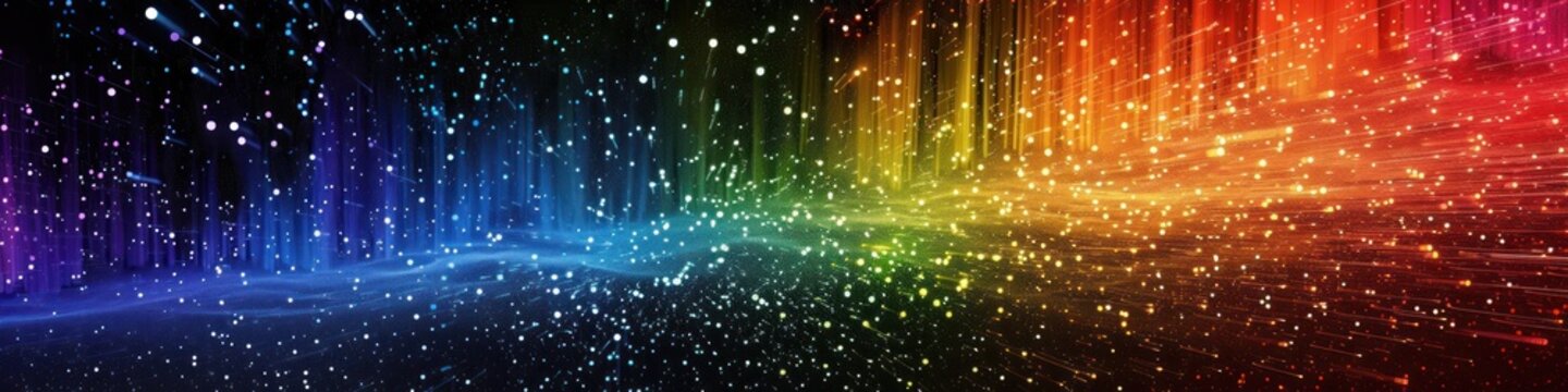 Digital rainbows flash in stunning pixilation