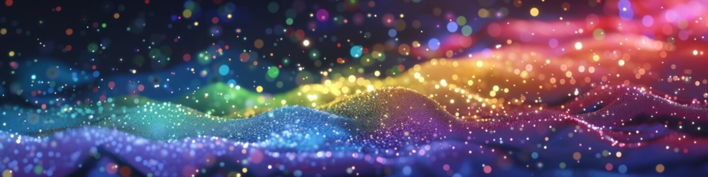 Digital rainbows flash in stunning pixilation