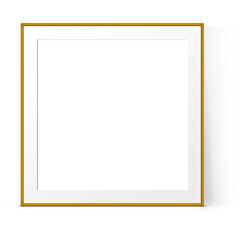 Empty various style of golden photo wall frame isolated on plain background ,suitable for your asset elements.