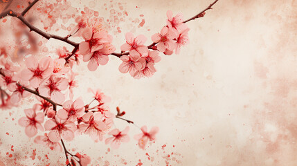 広がる春の柔らかな桜の花びら。リラックスした日本・ハーモニーのイメージ。