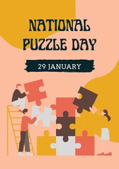 National puzzle day illustration design 