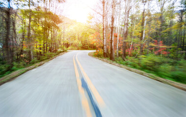 Empty road in motion blur