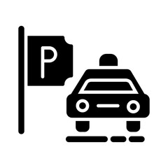 Taxi Stand Vector Icon