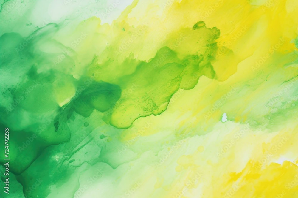 Poster a detailed view of a painting in shades of green and yellow. this artwork can add a pop of color to 