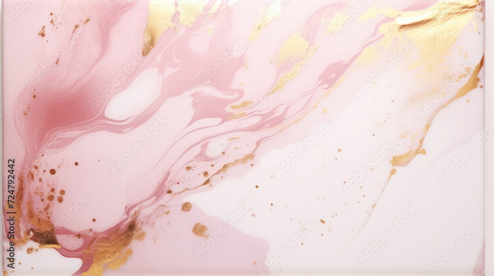 Poster a close-up view of a pink and gold piece of art. this image can be used for various purposes