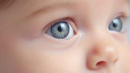 Naklejka premium Isolated newborn baby close-up on a stark white background