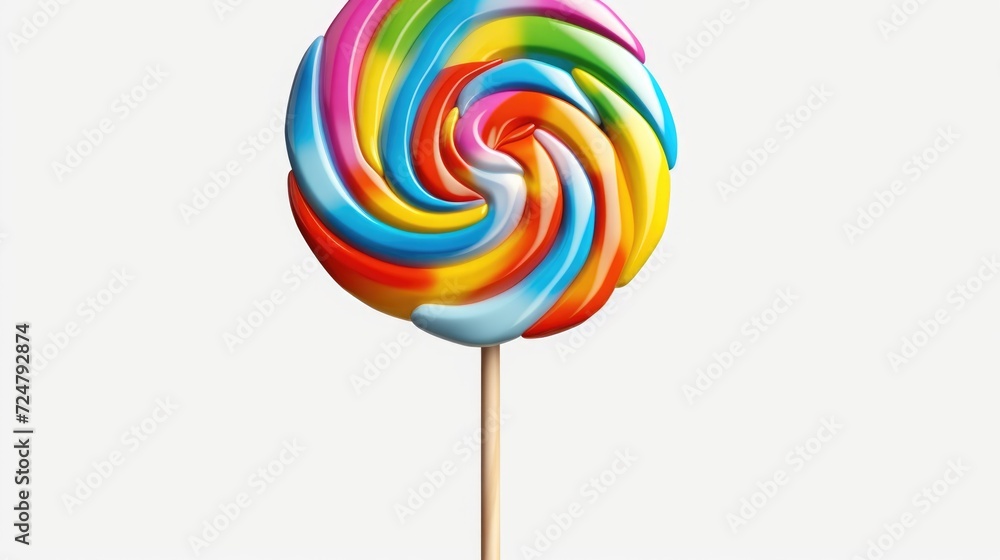 Aufkleber A vibrant lollipop on a stick against a clean white background. Perfect for adding a pop of color to any design or project
