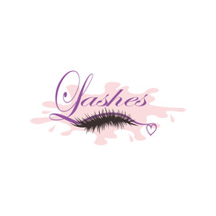 Beauty eyelash logo design with creative concept