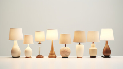 Indoor lamps alone against a white background