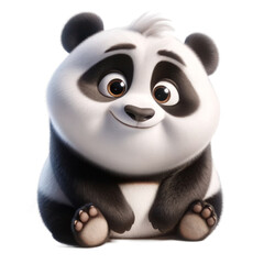 panda Isolated on transparent background,3d cartoon style