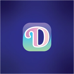 modern letter D abstract logo template, colorful, app icon, letter D logo for technology brand identity symbol mark design.