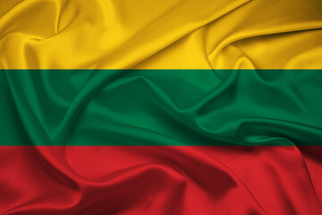 Flag Of Lithuania, Lithuania flag, National flag of Lithuania. fabric flag of Lithuania.