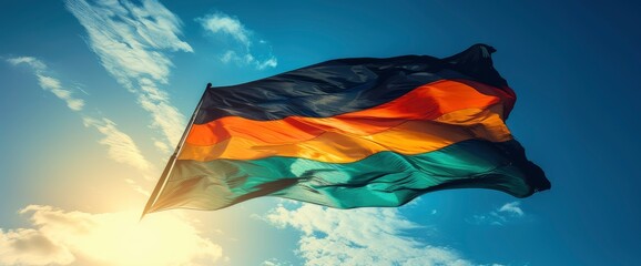 Zambia Flag On Back Five New, Wallpapers Banner HD, Design