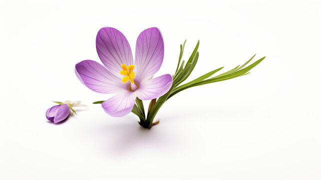 Isolating a realistic spring flower against a stark white background