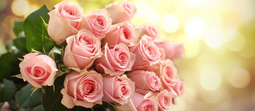 A bunch of pink roses is shown in the picture.