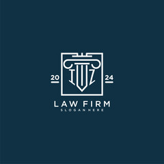 IZ initial monogram logo for lawfirm with pillar design in creative square