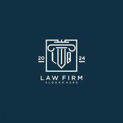 LQ initial monogram logo for lawfirm with pillar design in creative square