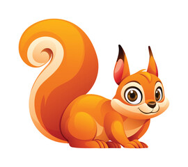 Cute squirrel cartoon illustration. Vector isolated on white background