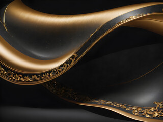 golden fiery curving line on a noble black background