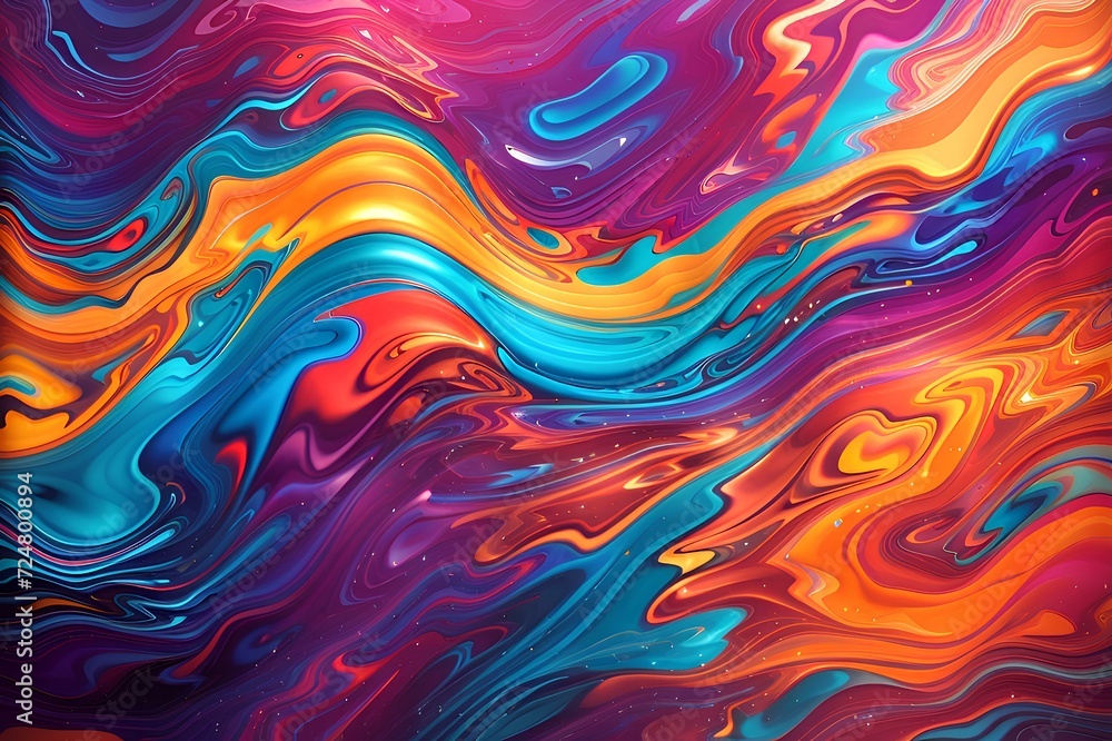 Poster abstract and colorful fluid art background texture, created by ai generated