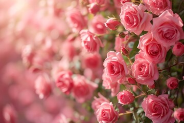 beautiful background with pink roses