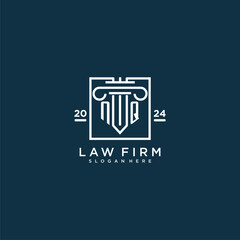 NQ initial monogram logo for lawfirm with pillar design in creative square