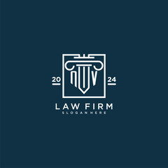 NV initial monogram logo for lawfirm with pillar design in creative square