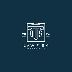 OS initial monogram logo for lawfirm with pillar design in creative square