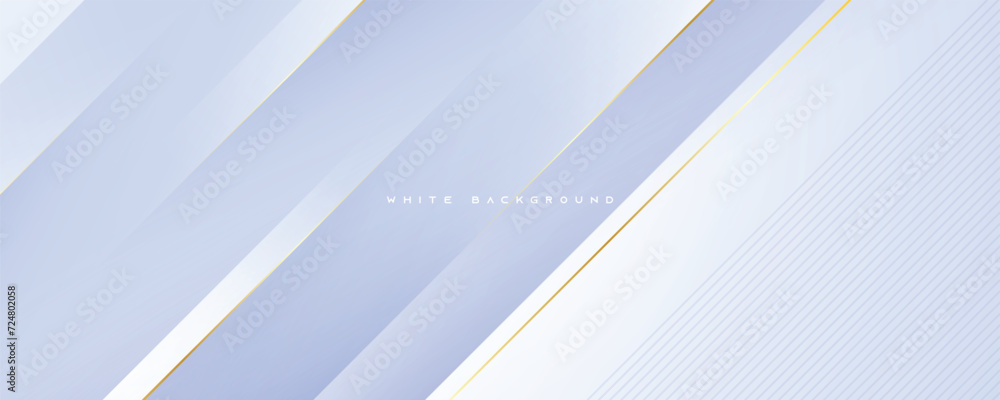 Poster abstract white background with gold line decorative shape abstract design vector.