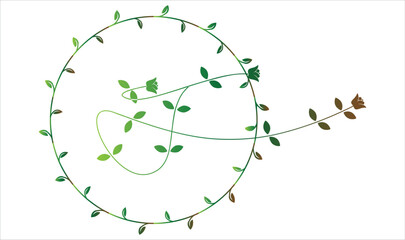 Letter J eco logo with green leaves .Minimal and creative letter J leaf logo on Black white template