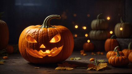halloween pumpkin on a black background