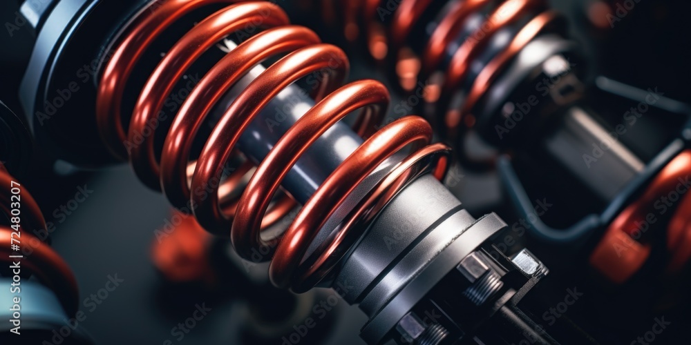 Aufkleber a detailed close-up view of a motorcycle coil. this image can be used to showcase the intricate deta