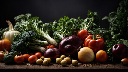 Vegetables, studio photograph,professional photoshoot, bright light