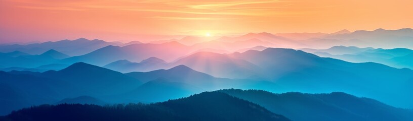 Obraz premium mountains of summer in evening in the style (15)